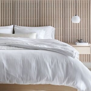 Crate & Barrel Hemp Linen Duvet Cover  F/Queen 106 X 96 Breathable Coastal Luxe